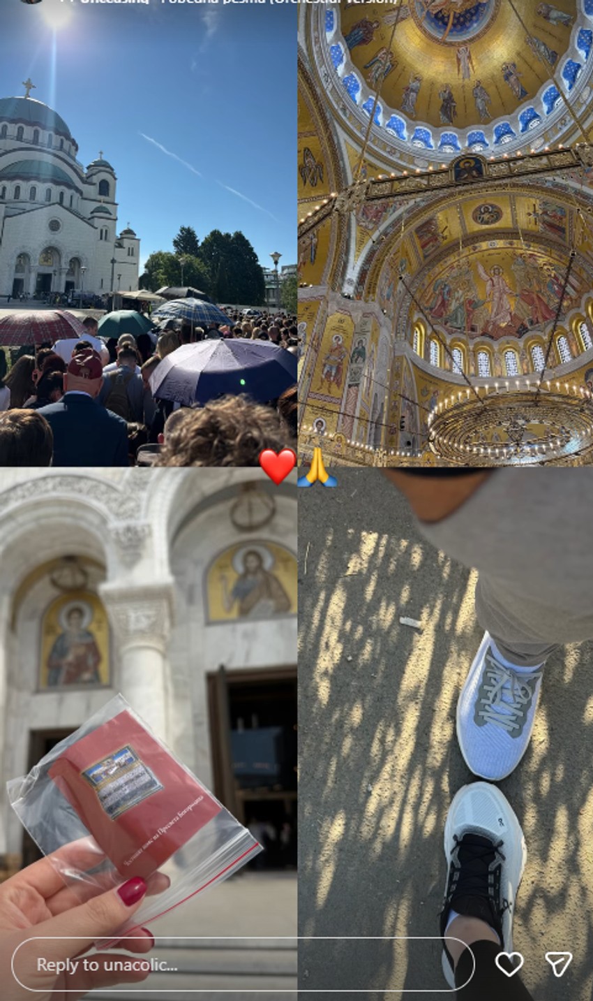 Una Čolić sa dečkom došla da se pokloni Pojasu Presvete Bogorodice