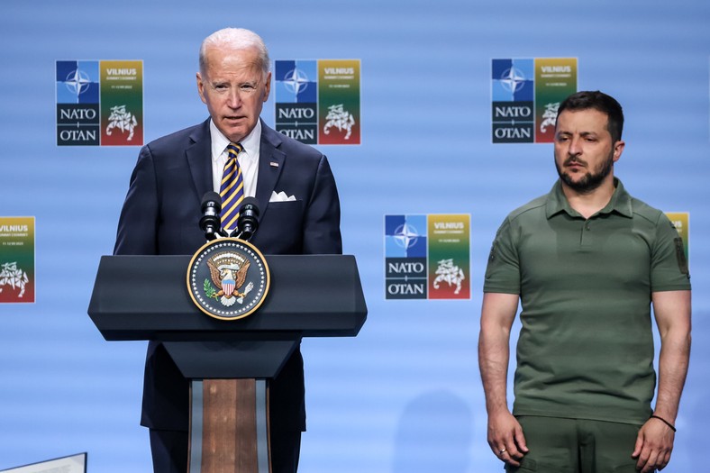 Joe Biden i Wołodymyr Zełenski, 12 lipca 2023 r.