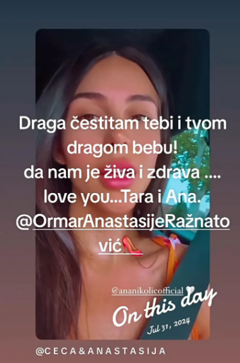 Ana Nikolić se obratila Anastasiji