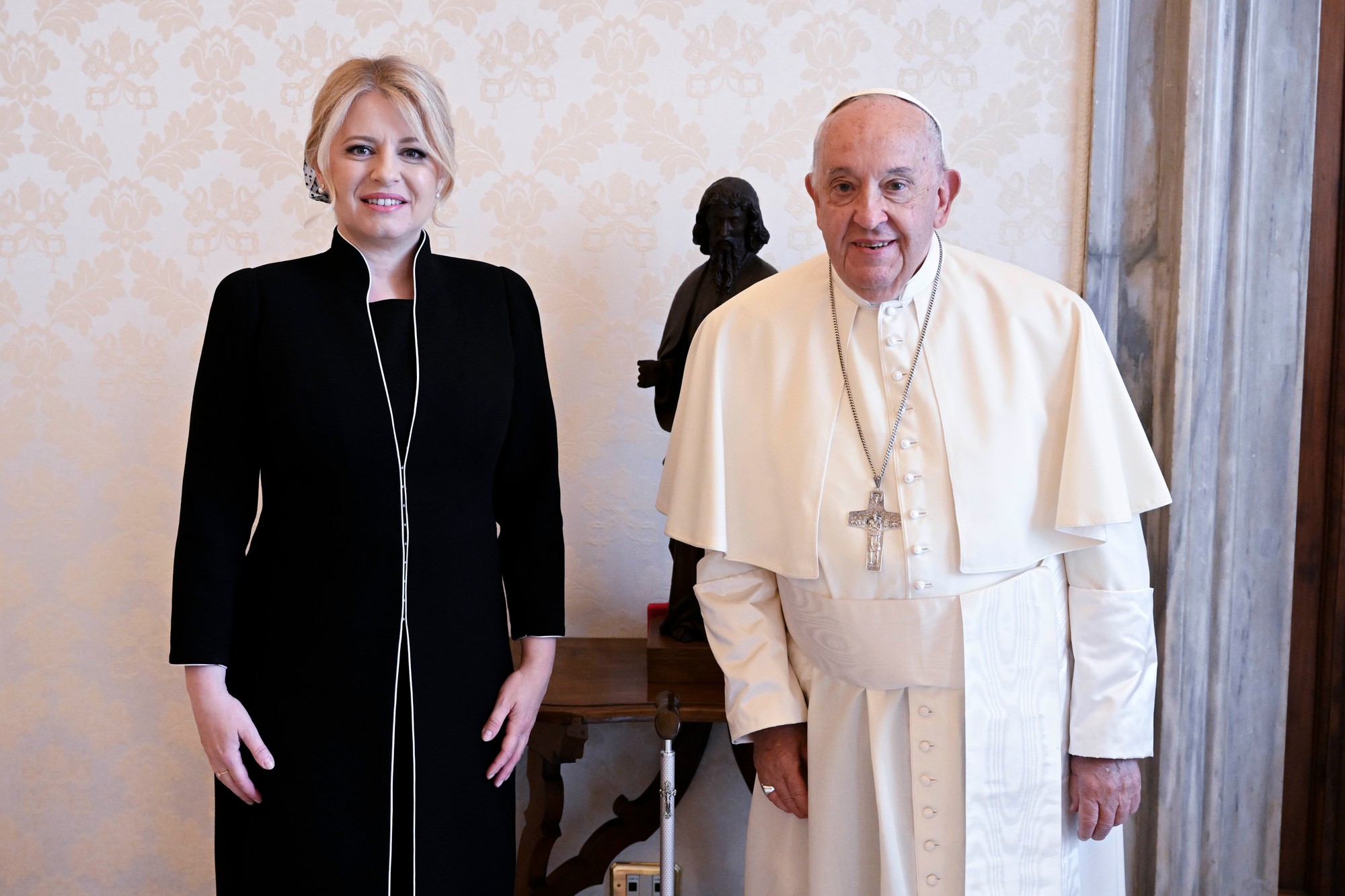 Bývalá prezidentka SR Zuzana Čaputová a pápež František.