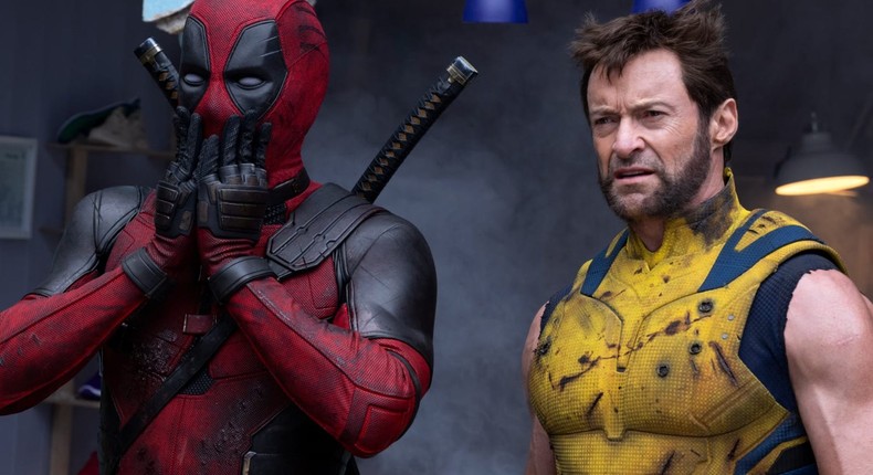 Ryan Reynolds and Hugh Jackman in Deadpool & Wolverine.Jay Maidment/20th Century/Marvel Studios