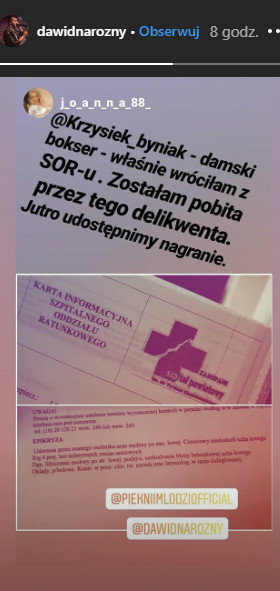 Dawid Narożny na Instagramie