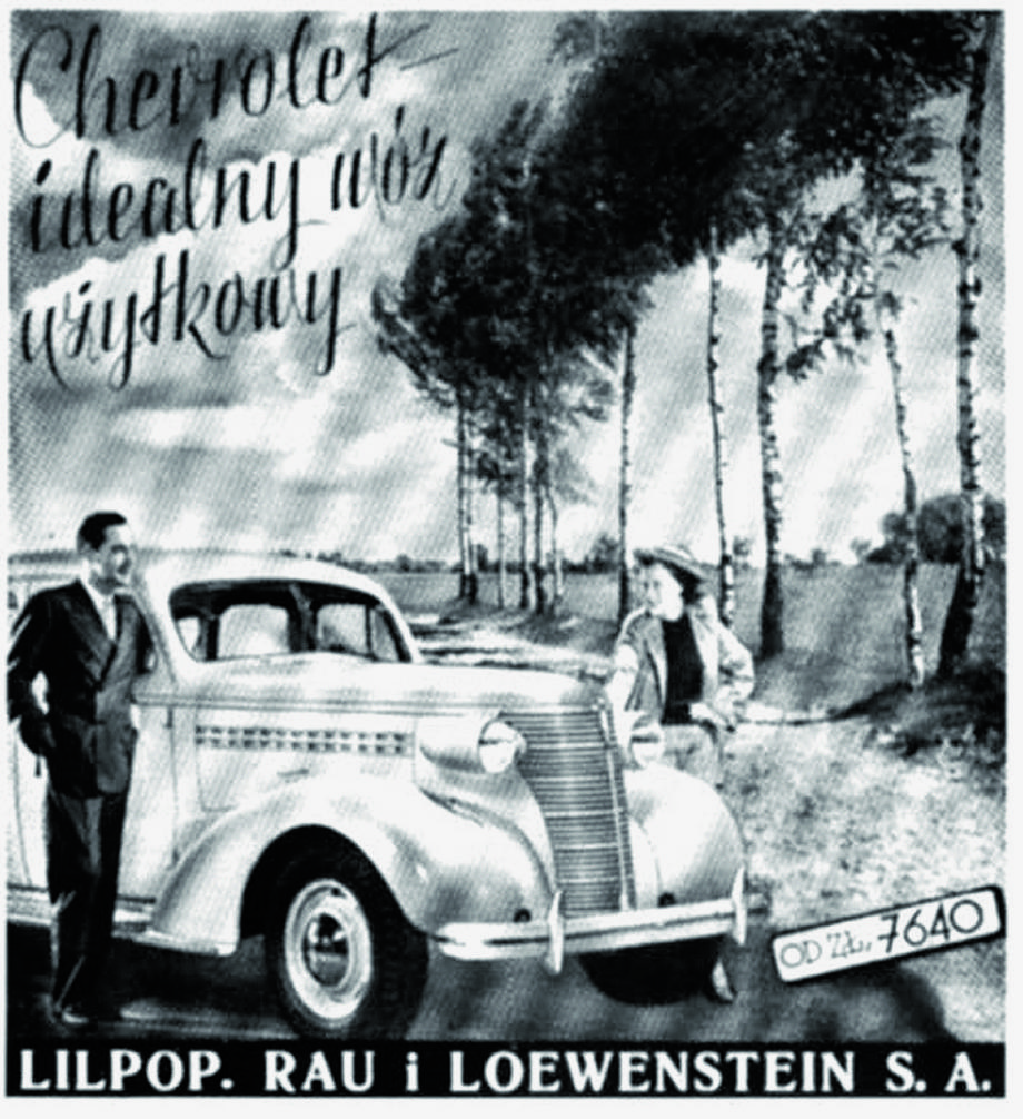 40 procent udziału w rynku – pod takim warunkiem General Motors sprzedał „Lilpopowi” licencję na produkcję i sprzedaż Aut. Na zdjęciu reklama Chevroleta z 1939 roku