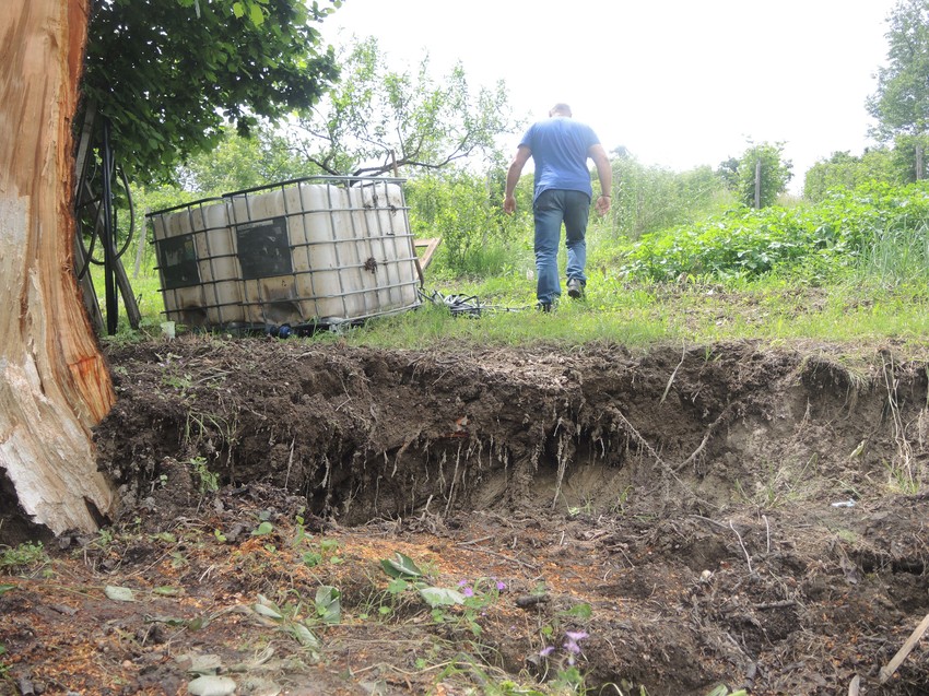 Deo imanja koji se otiska na put, a na kome su malinjak, kupinjak i plastenik