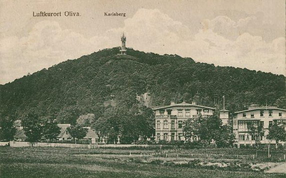 Wzgórze Pachołek z murowaną wieżą widokową, początek XX wieku, fot. autor nieznany, domena publiczna