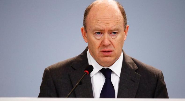 Deutsche Bank Chief Executive Cryan addresses a news conference in Frankfurt