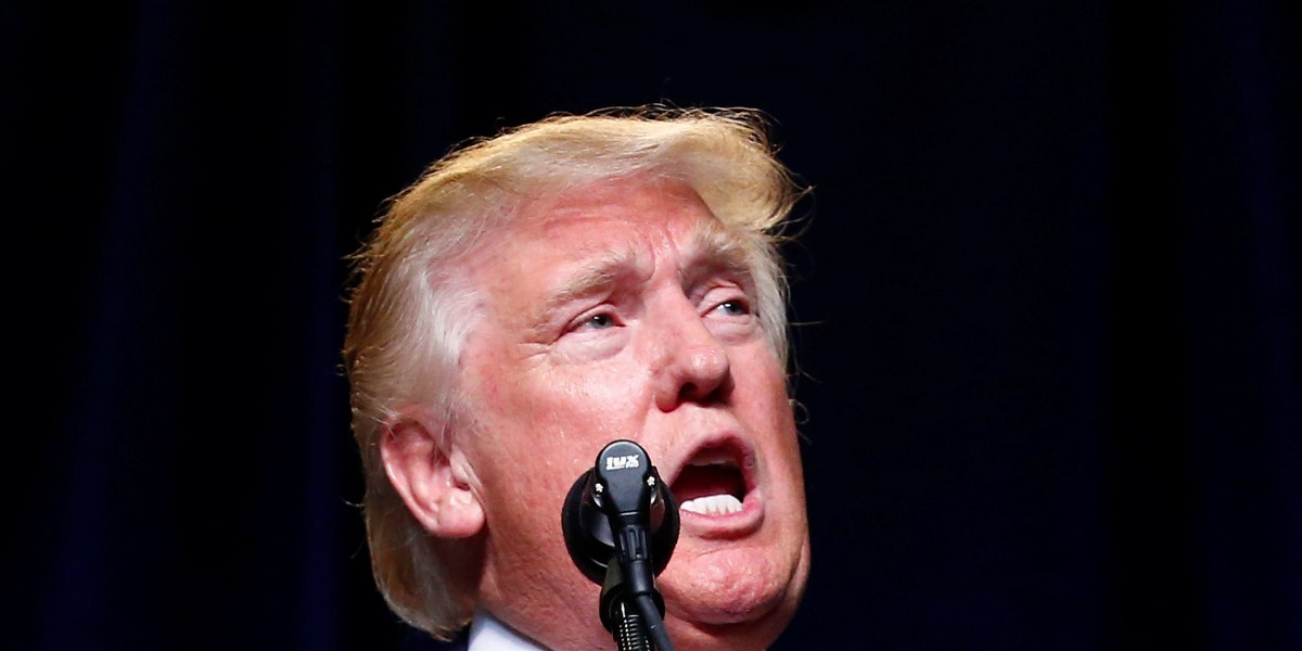 Donald Trump attends campaign event at the KI Convention Center in Green Bay, Wisconsin August 5, 2016.