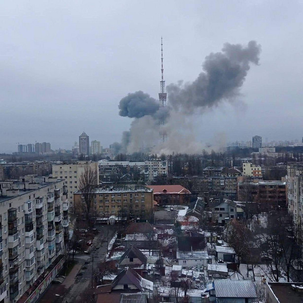 Kijów. Uderzenie w wieżę telewizyjną