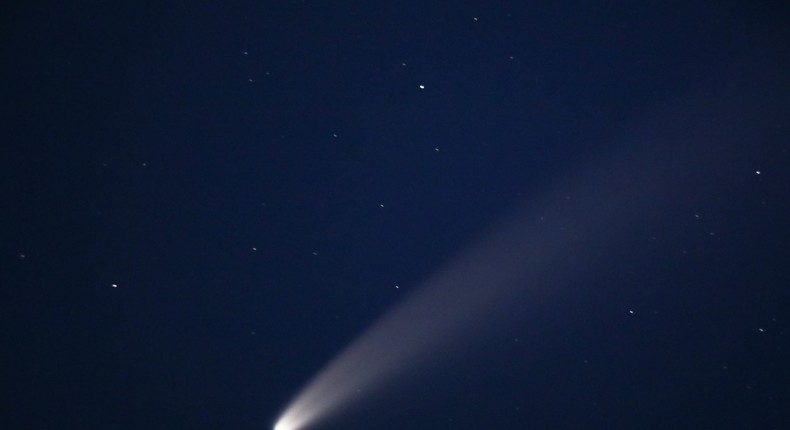 Comet C/2020 F3 (NEOWISE) that passed the Earth in 2020. Scientists expect comet C/2023 A3 will be even brighter.Alexander Ryumin/TASS via Getty Images