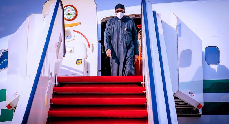 President Muhammadu Buhari returns to Nigeria after medical trip to London. [Presidency]