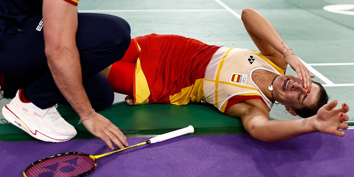 Carolina Marin płakała z bólu.