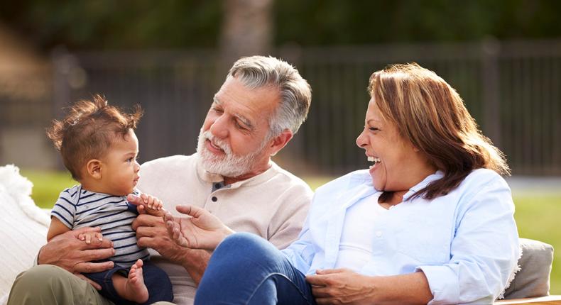 middle age couple with grandchild