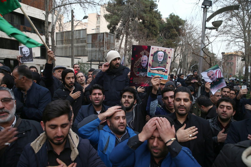 Protest against the assassination of Iranian Major-General Soleimani in front of United Nation offic