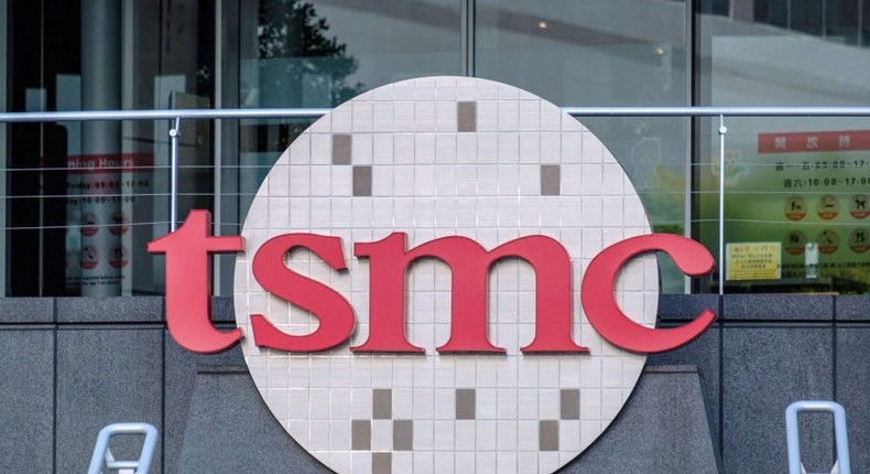 The TSMC (Taiwan Semiconductor Manufacturing Company) logo on the company building in Hsinchu.Walid Berrazeg/Getty