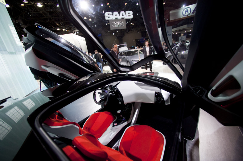 Saab PhoeniX (wnętrze) na międzynarodowych pokazach New York International Auto Show w Nowym Jorku. Fot.: Andrew Harrer/Bloomberg