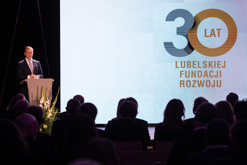 Prof. Andrzej Kidyba, prezes Lubelskiej Fundacji Rozwoju, podczas obchodów 30-lecia