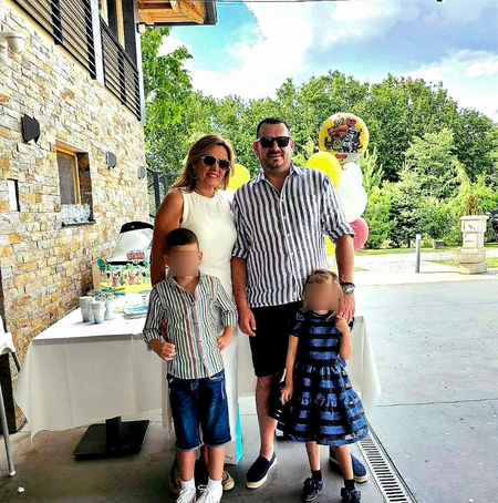 Peđa Medenica sa porodicom