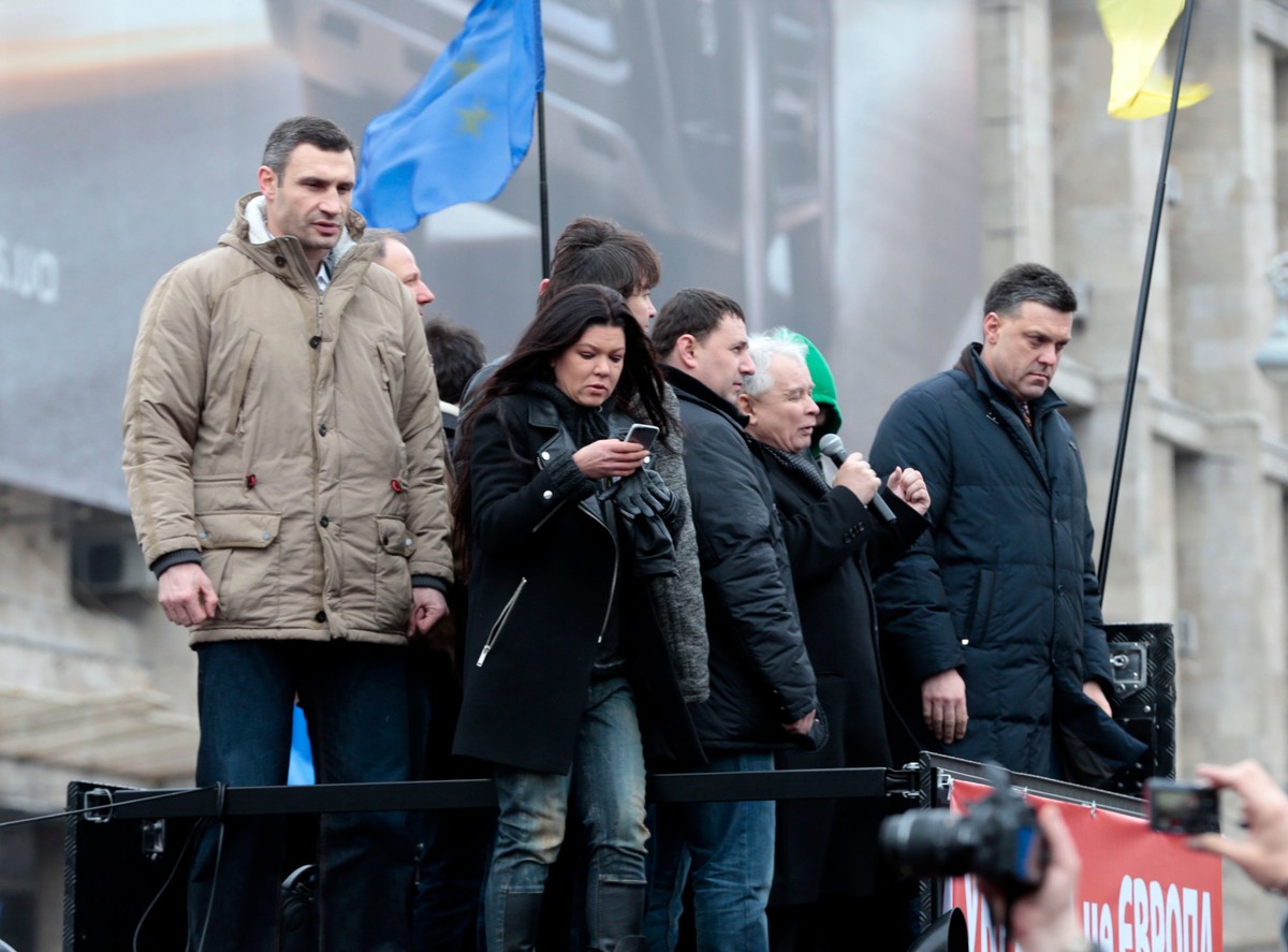 Jarosław Kaczyński przemawia na Ukrainie