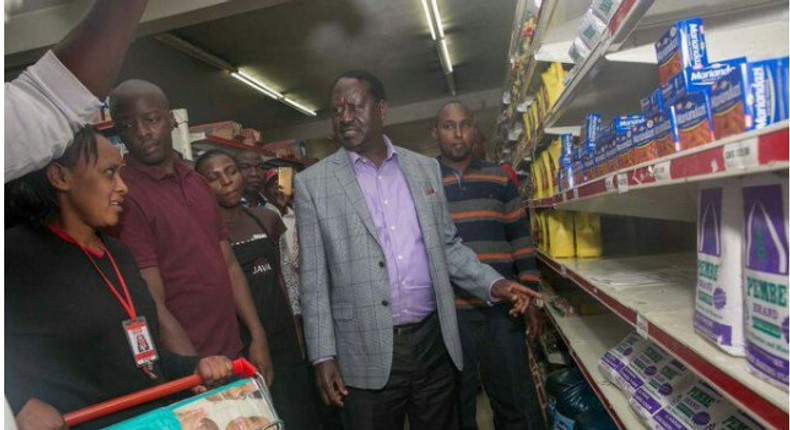 Raila doing Shopping at Uchumi