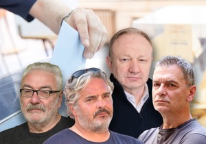 Branimir Nestorović, Vladimir Gajić, Dragan Đilas, Aleksandar Jovanovič Ćuta