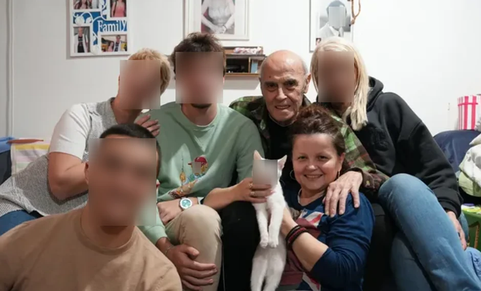 Andrija Bajić i Mala Cana sa njegovom porodicom