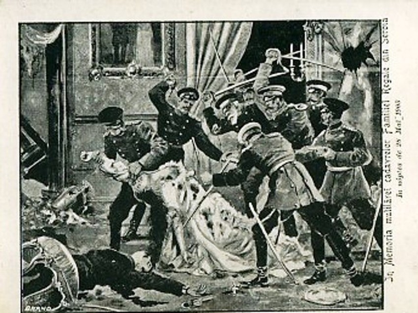 U Majskom prevratu ubijenu su kralj Aleksandr Obrenović i njegova supruga kraljica Draga