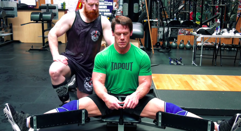 John Cena Demonstrates 'Van Damme' Split Machine