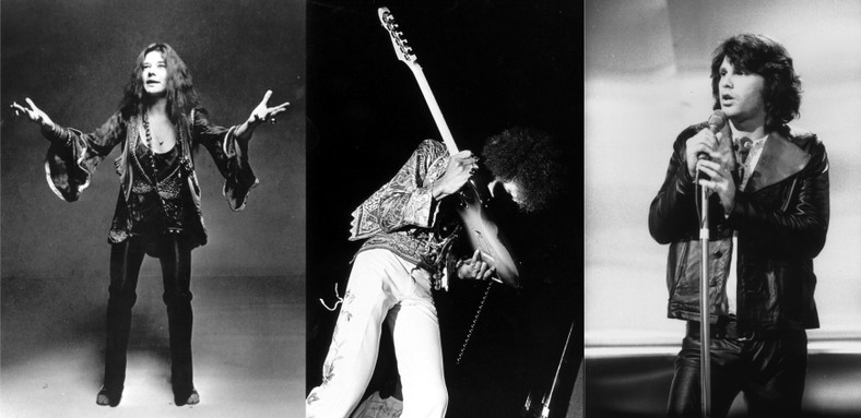 Janis Joplin, Jimi Hendrix i Jim Morrison (fot. Getty Images)