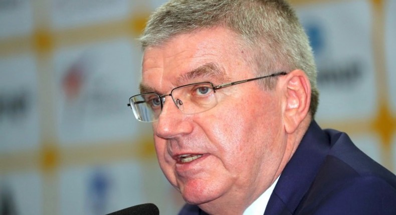 Olympic chief Thomas Bach, seen in June 2017, is set to meet with French President Emmanuel Macron