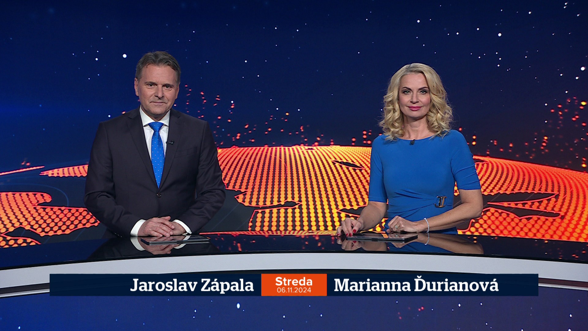 Televízne noviny s Mariannou Ďurianovou.