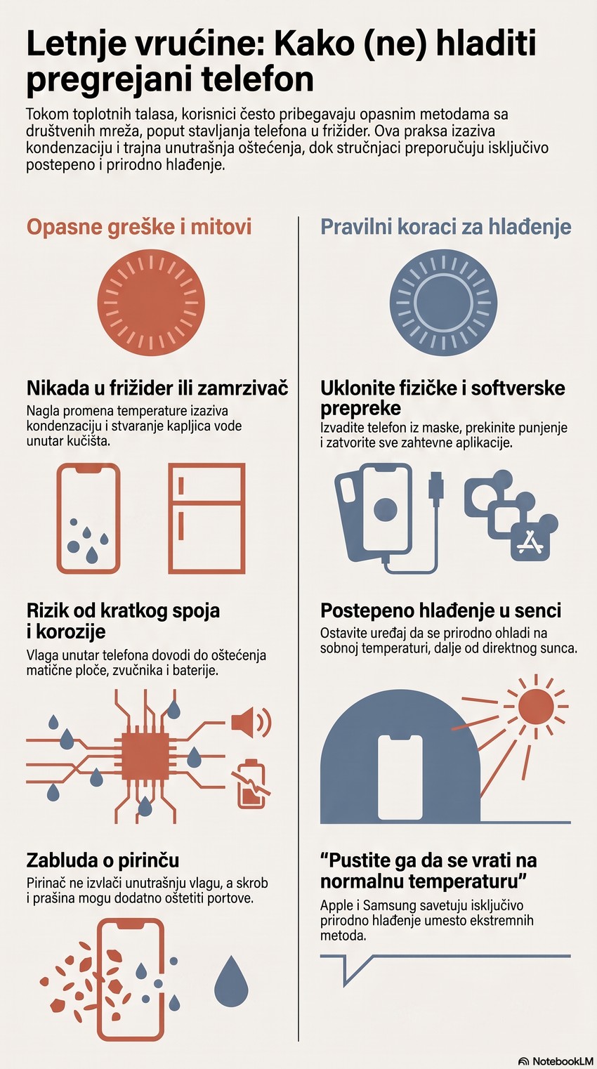 Kako (ne) hladiti pregrejani telefon