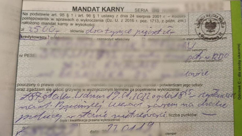 Za nietrzeźwą jazdę rowerzysta musi zapłacić mandat w wysokości 2500 zł (fot. KMP Mysłowice)