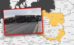 Wiatr przewrócił ciężarówkę. IMGW ostrzega, kierowcy muszą uważać