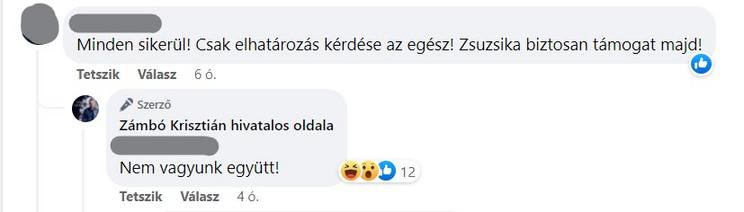 Zámbó Krisztián kommentben közölte a szomorú hírt /Fotó: Facebook