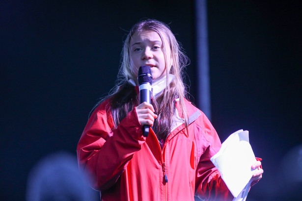 Greta Thunberg na wiecu w Glasgow