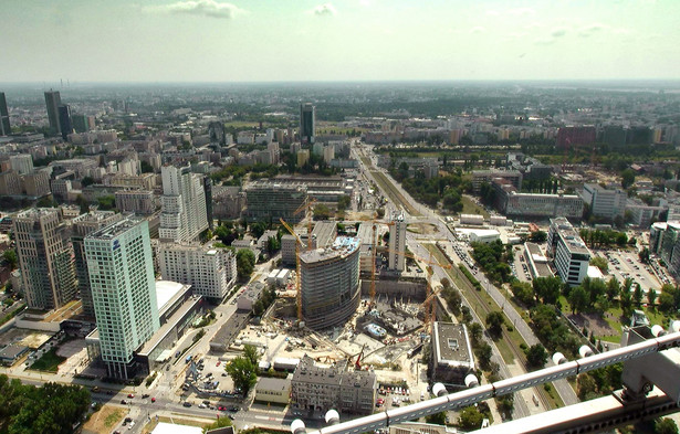 Budowa biurowca Warsaw Spire w Warszawie