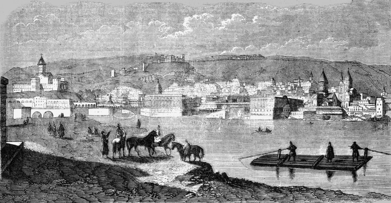 Rycina przedstawiająca Tbilisi w XIX w. Przedruk z "Cassells Illustrated Family Paper; London Weekly"
