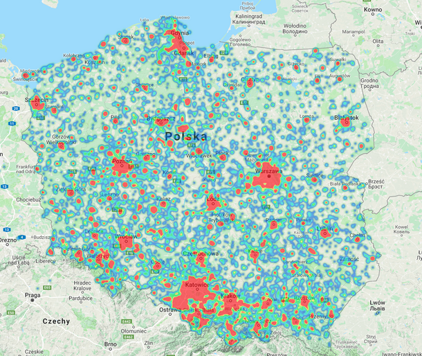 Mapa Ukraińcy w Polsce