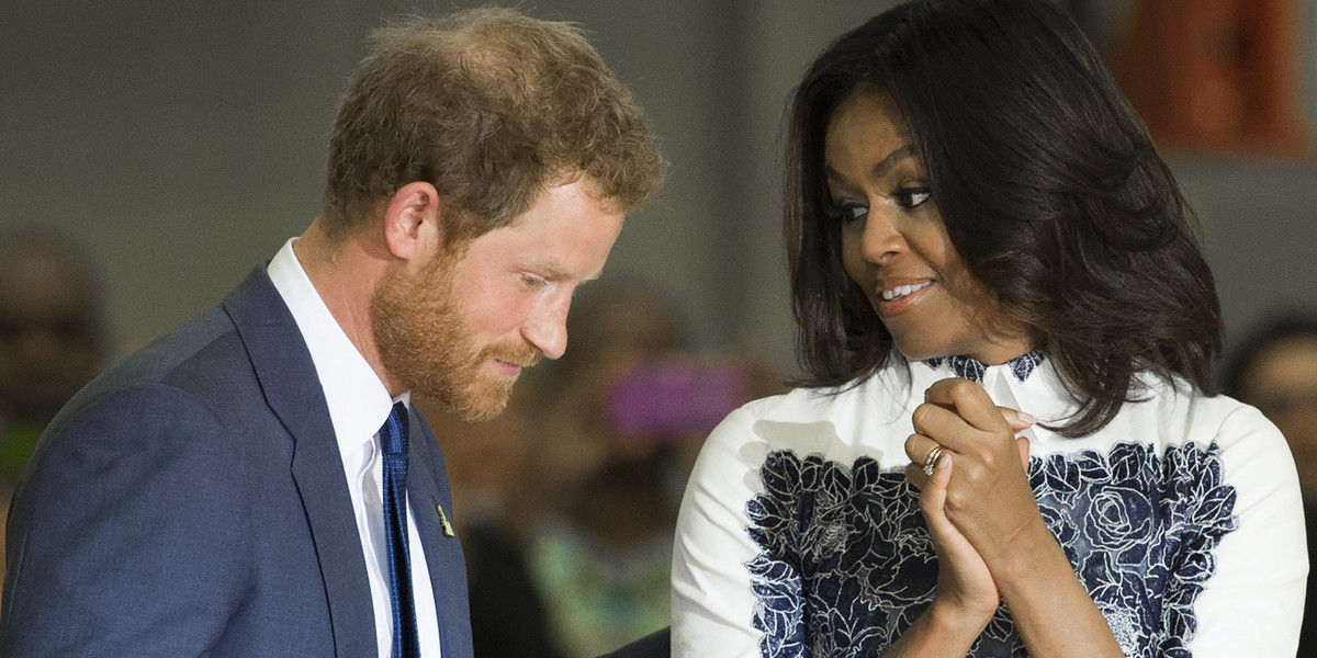Michelle Obama podczas spotkania z księciem Harrym zaliczyła wpadkę