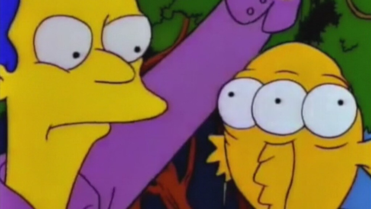 Screen z kreskówki "Simpsonowie" - trójoka ryba