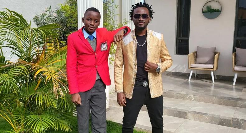 Bahati and his adopted son Morgan Bahati