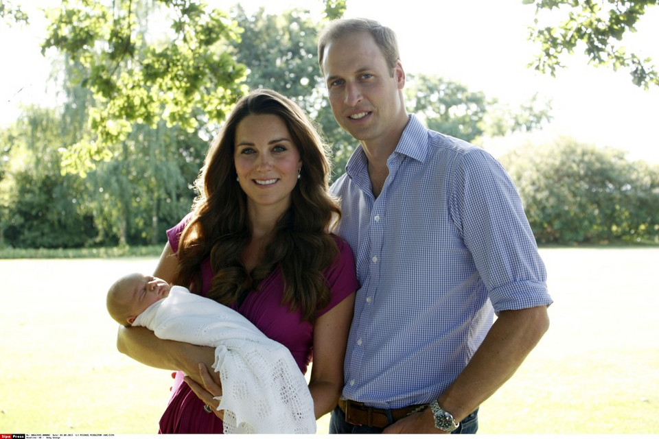Księżna Kate, książę William i ich syn Jerzy