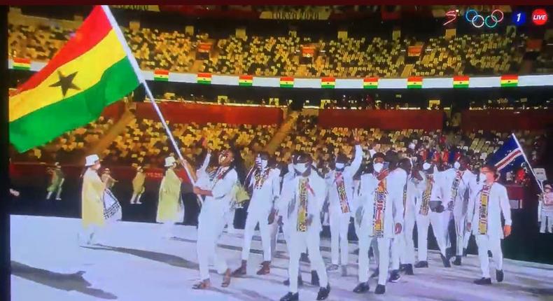 Tokyo 2020: Watch Team Ghana's colourful appearance at opening ceremony