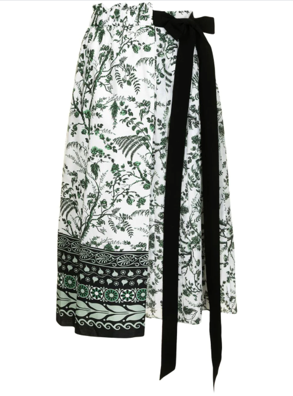 Jupe portefeuille à grand nœud, Erdem, CHF 1318 sur farfetch.com