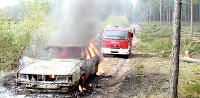 Auto spłonęło na grzybobraniu! FOTO