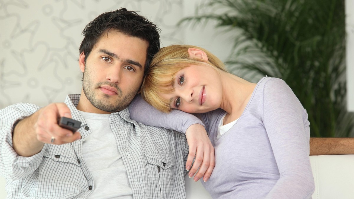 Couple watching television