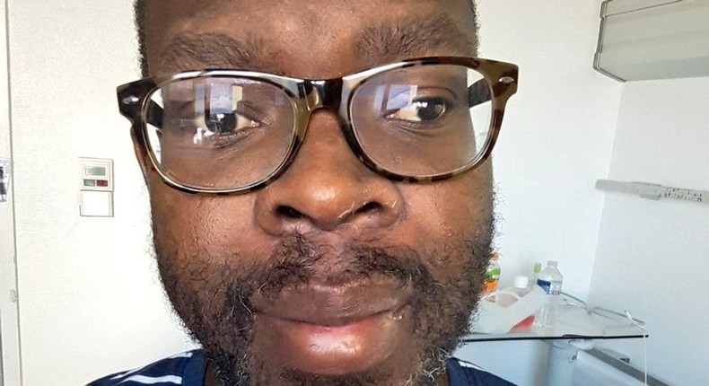 Photo shared by Kibra MP Ken Okoth after follower asked about his condition (Twitter)