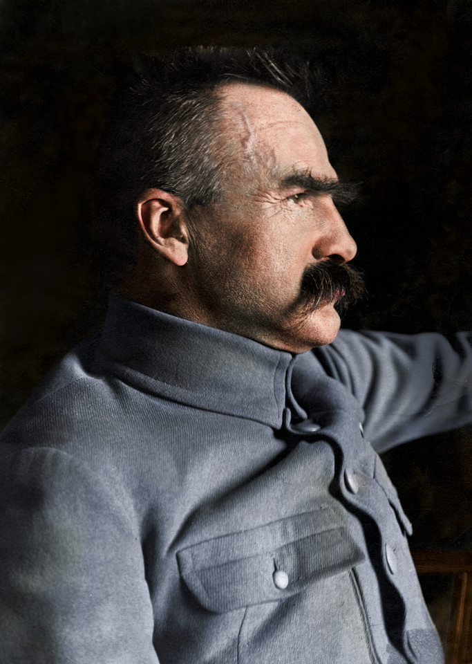 Józef Piłsudski. Koloryzacja M. Kaczmarek