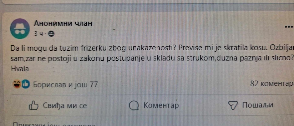 Tužba protiv frizera