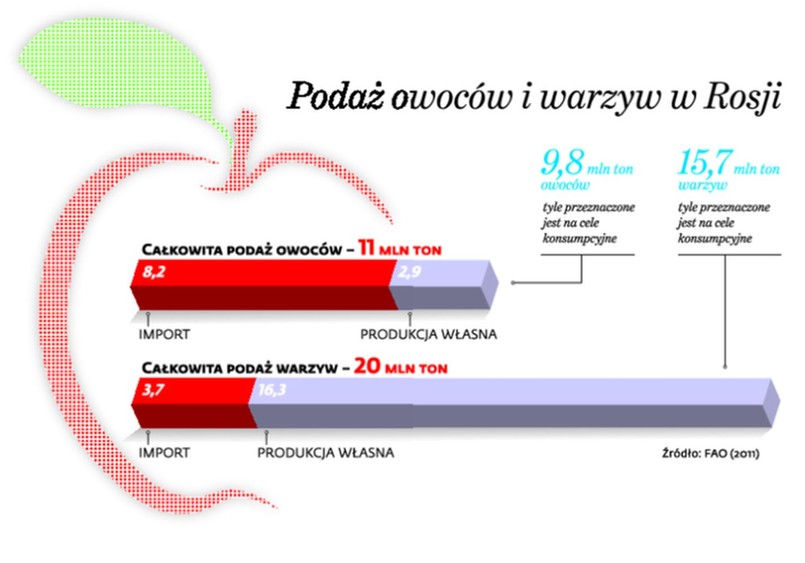 Rosyjskie embargo na żywność. Komu zaszkodzi? INFOGRAFIKA